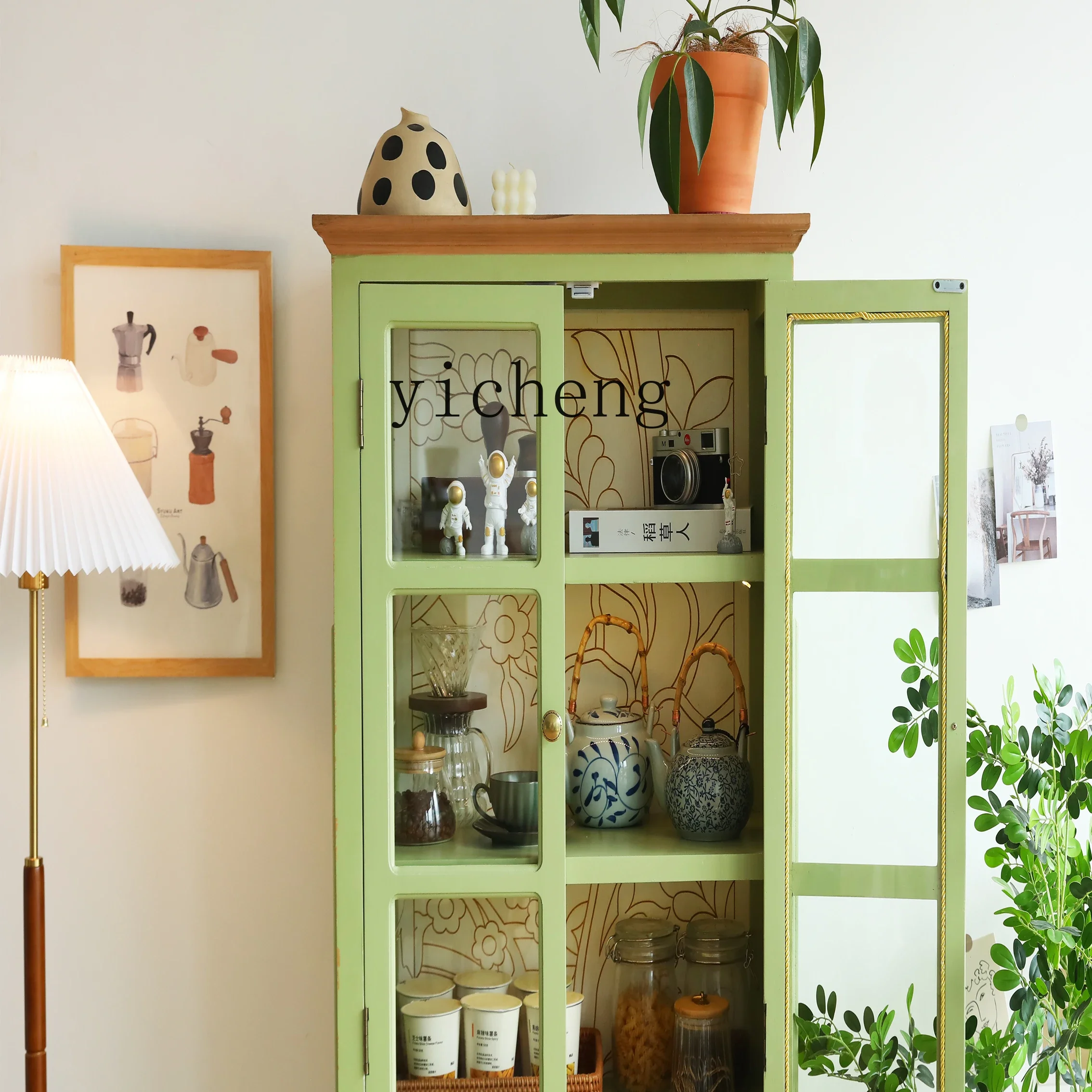 

b2 rural retro chest display, simple creative storage against the wall, living room display cabinet