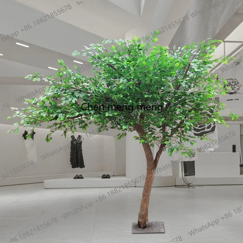 Simulation, fake tree, simulation banyan large, plant living room rich, solid wood trunk decoration custom