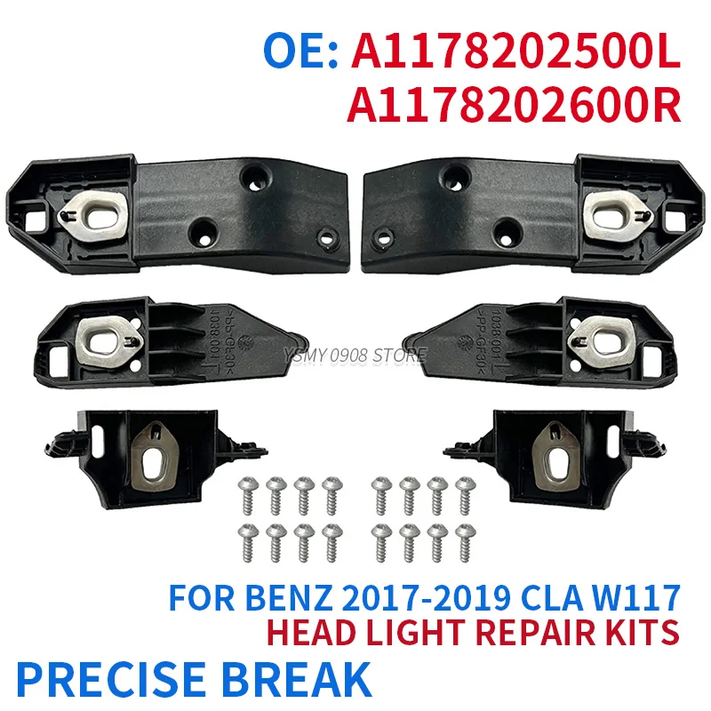 1178202500 1178202600 New Headlight Housing Bracket Repair Kit For MERCEDES CLA W117 17-19 Left Right Headlamp Screw Accessories