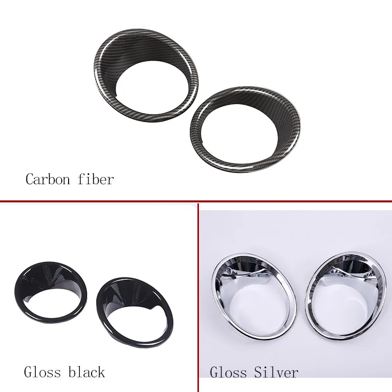 2 Pcs For BMW X5 F15 2014-2018 ABS Chrome/Carbon fiber/Black Car Front Fog Lamp Decoration Cover Trim Car Accessories