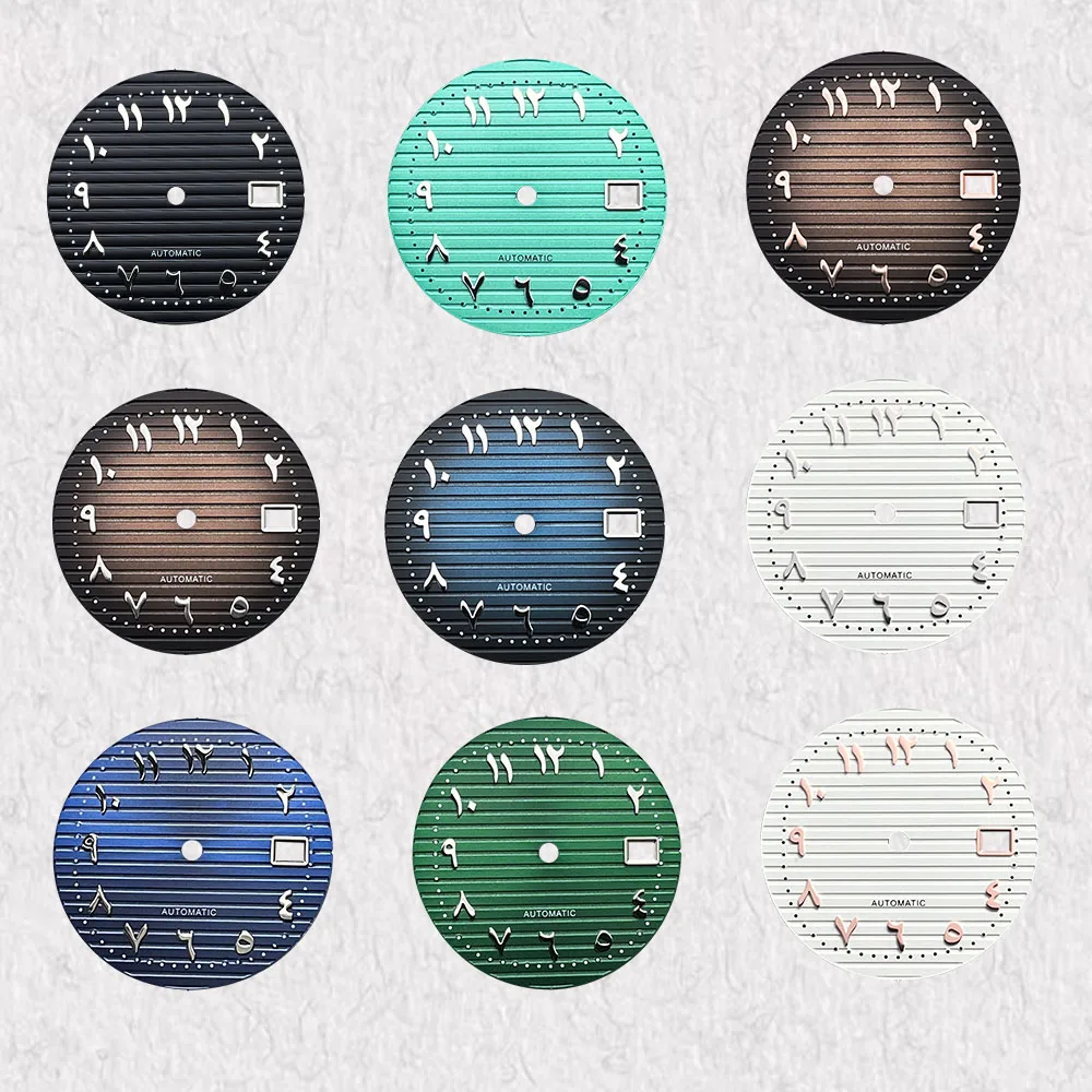 

High Quality 30.5mm S Logo Arab Dial Fit NH35/NH36 Japan Automatic Movement Stripe Dial Watch Accessories