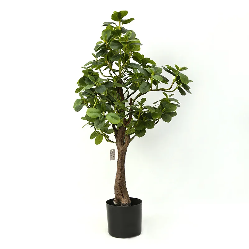 

Simulation Panda Banyan Leaf Tree Bonsai Artificial Green Plants Fake Potted For Balcony Library Office Restaurant Decoration