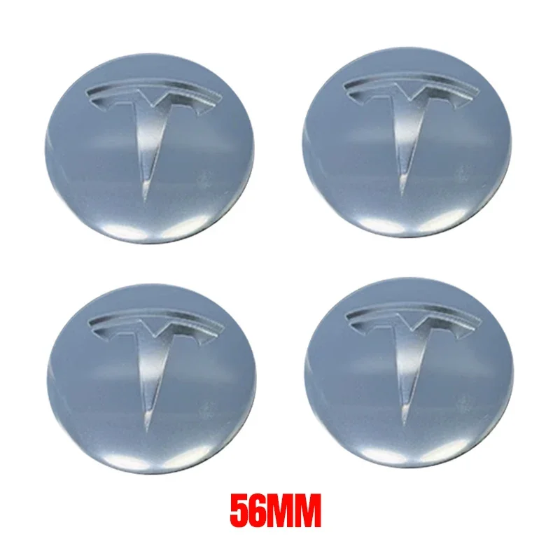 4 Stuks 56Mm Tesla Hub Cap Center Cap Logo Hoge Kwaliteit Sticker Voor Tesla Model 3 Y S X Gepersonaliseerde Auto Sticker Auto Accessoires - afbeelding 1
