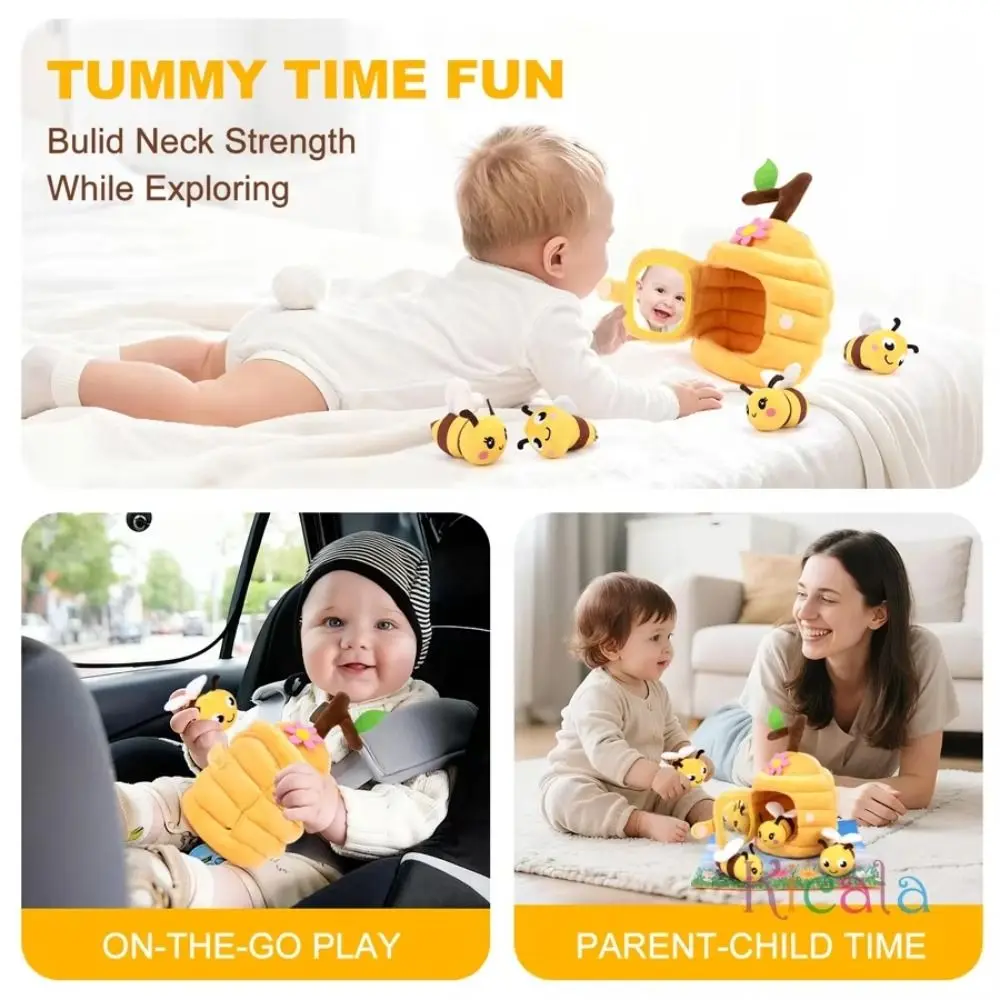 Cartoon Animals House Bee Fluffy Soft Simulated Farm Set Cute Kawaii Bees Build Their Hives Birthday Gift
