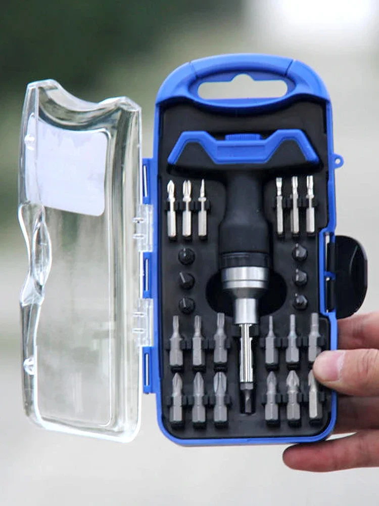 *~26-Piece screw batch combination set, ratchet screwdriver multi-functional screwdriver set, household combination tool