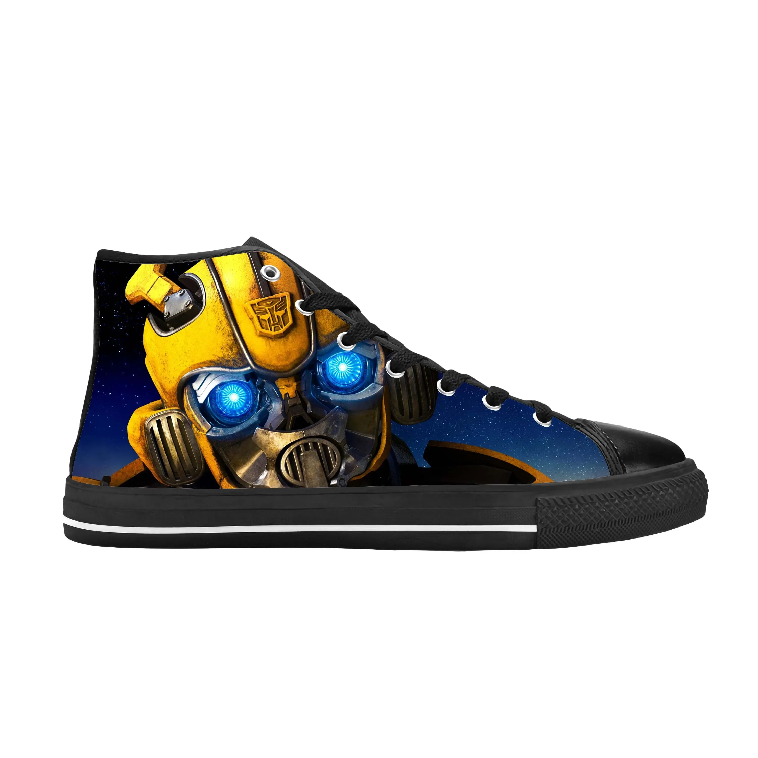 Transform Bumblebees Anime Cartoon Manga Comic Casual Cloth Shoes High Top, zapatillas cómodas transpirables con estampado 3D para hombres y mujeres