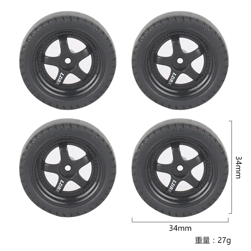 LDRC AE86 A86 LD1801 LD1802 LD1803 LD1804 A01 A02 4pcs 33mm RC Hard Drift Tire Wheel Hard Tyre 1/18 RC Car Upgrade Parts