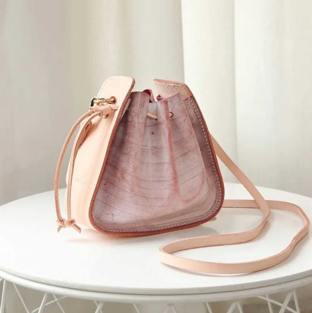 First Layer Cow Leather Handmade Fog Wax Skin Dumpling Bag Fold Drawstring Women Messenger Bag 2022 New Fashion Mini Women Bag