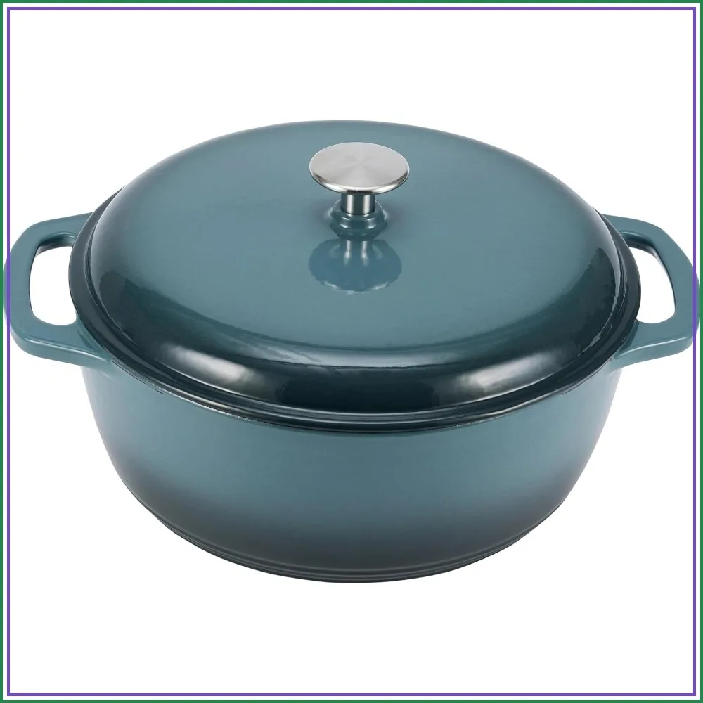 

Enameled Cast Iron Dutch Oven Pot with Lid, 7.3-Quart, Oven Safe to 500°F, Gray
