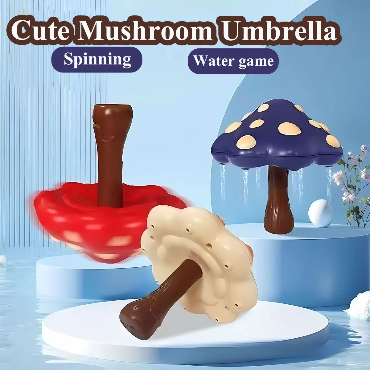 Fidget Spinners en forme de champignon, 1 pièce, jouet pour enfants, jeu d'eau dans le bain, soulagement du Stress, pour adultes et enfants, cadeau éducatif en plein air