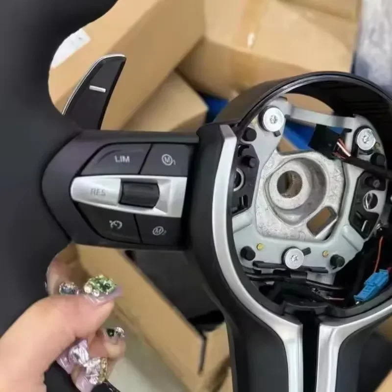 M Sport Full Leather Steering Wheel M5 F30 F33 F15 F16 F20 F21 F25 F26 F11 F12 F13 X1 X2 F80 E90 E70 E84 With Paddles For BMW M3 view 4