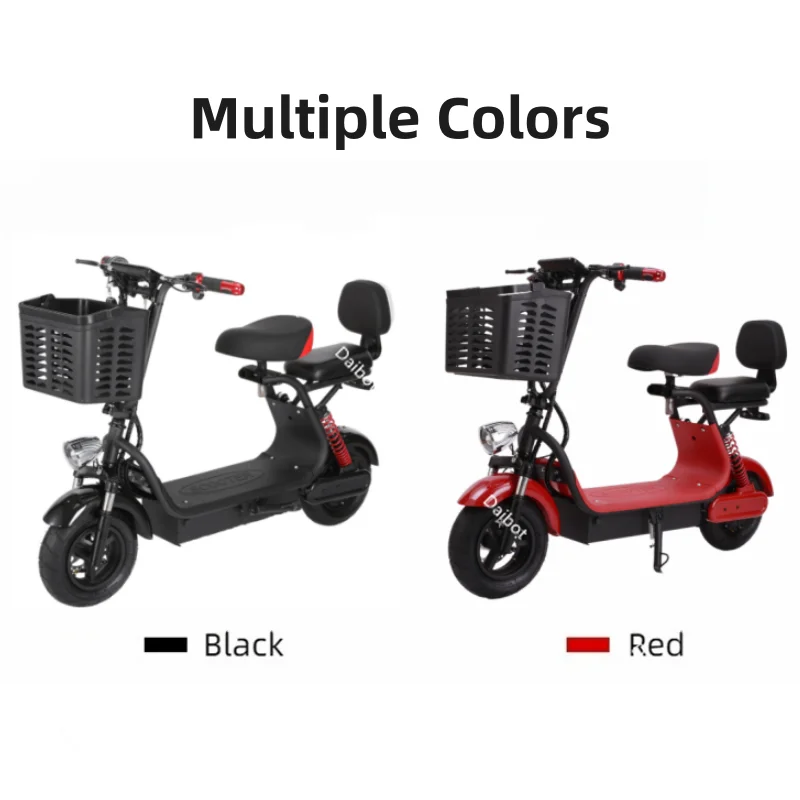 Image 4: 1000W 48V puissant Scooter électrique léger 2 roues pour adulte 11 pouces Mini Scooter de mobilité pour les femmes avec 2 sièges panier