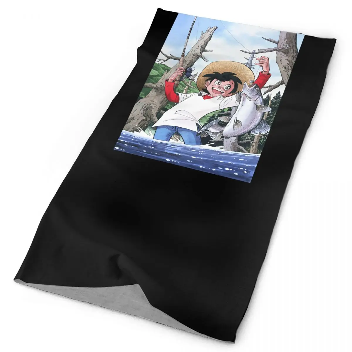 Meme Tributo Sampei Ragazzo Pescatore Anime Manga Neck Gaiter Bandana Scarf Face Mask Warmer Quick Dry Multifunctional