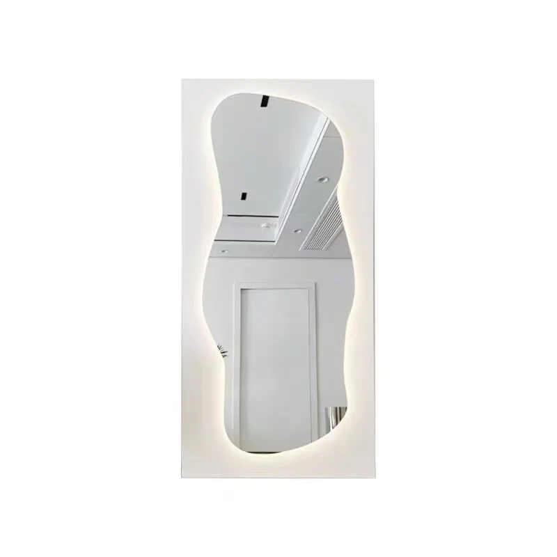 

ins irregular waves special-shaped full-length mirror home clothing store slimming creative luminous landing