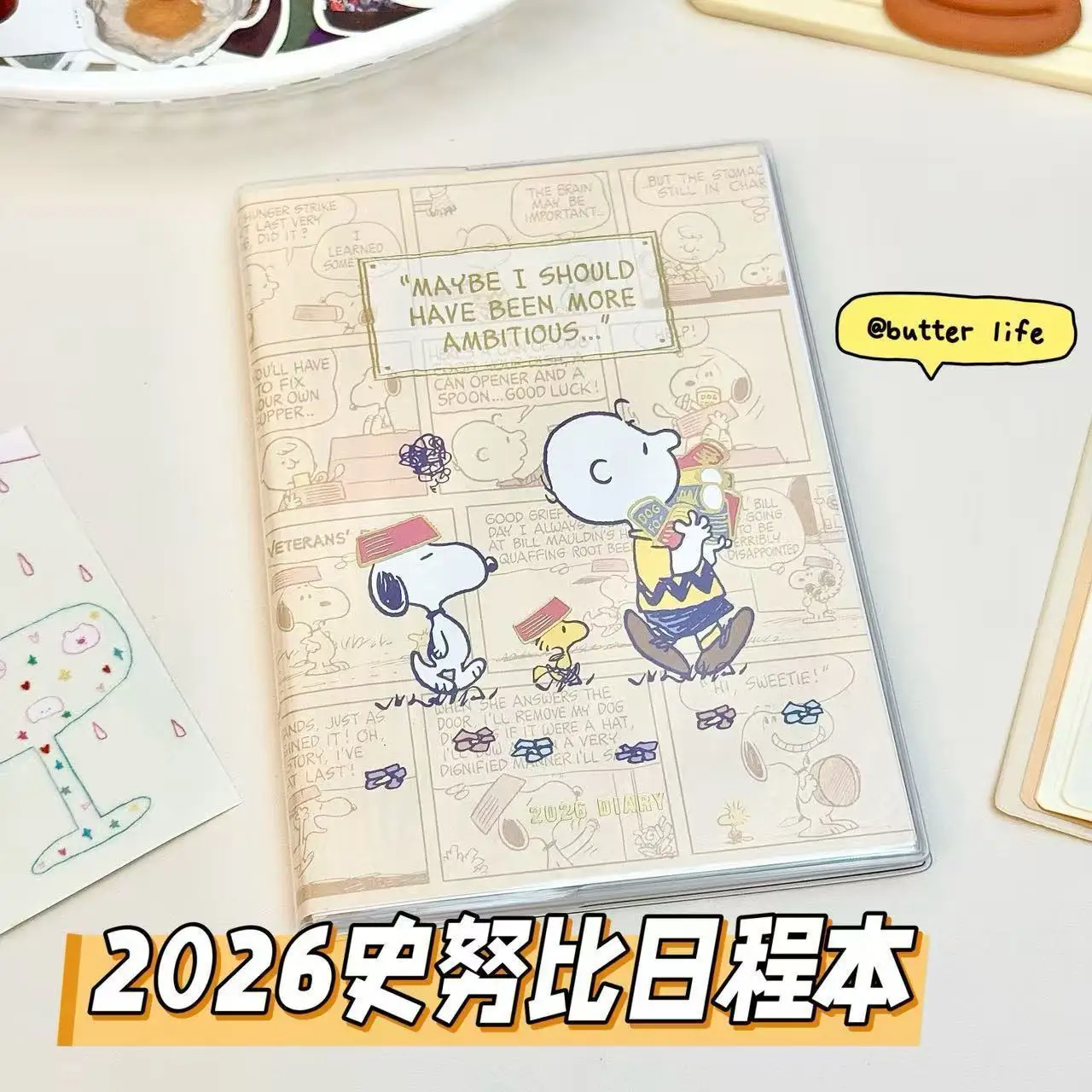 

2026 New Snoopy Charlie Puppy Notebook - B6 Cute Cartoon Schedule Notes Diary Daily Planner for Students Office Notebook Gifts