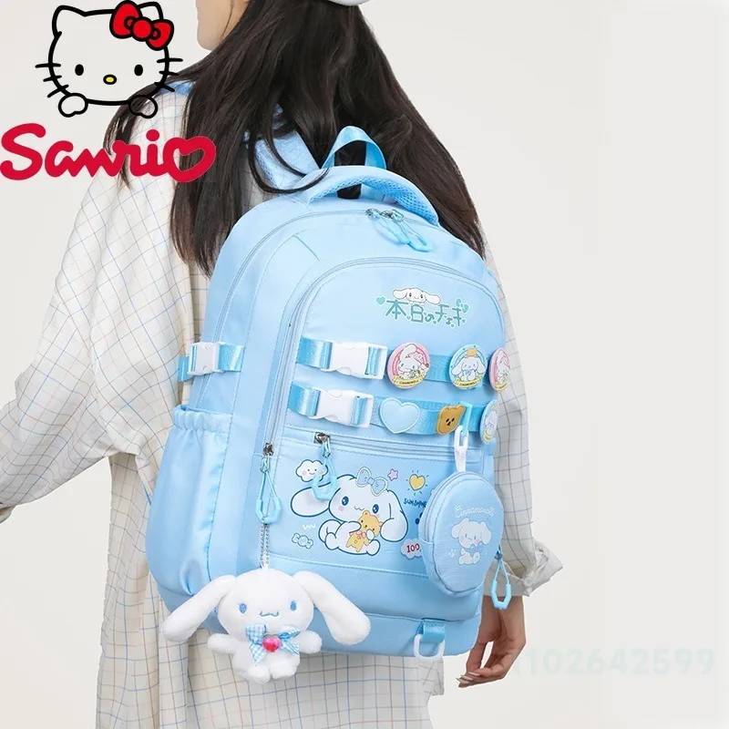 Sanrio Cute Backpack Kuromi Melody Lightweight Large Capacity Adjustable Straps Foldable Design Casual Outings Travel School