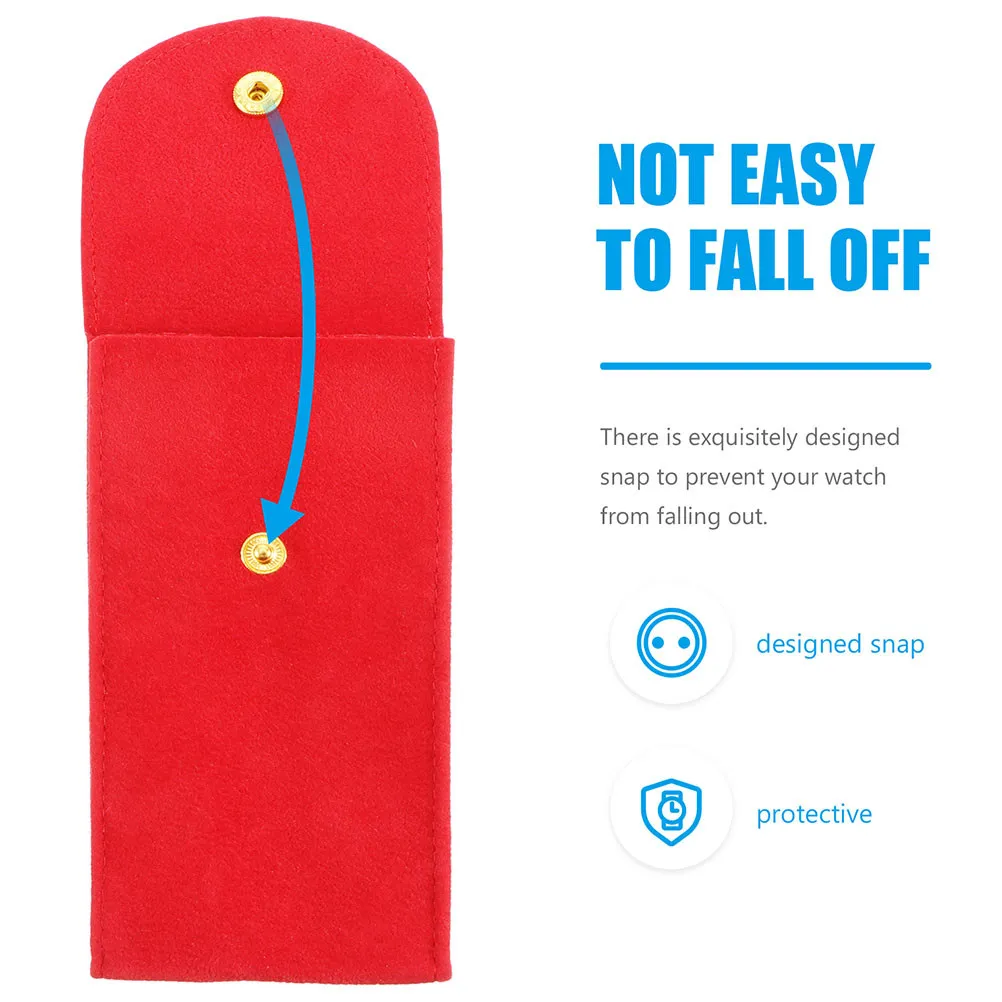 4Pcs Flannelette Watch Pouches Dustproof Travel Jewelry Storage Organizer Portable Watch Case for Outdoor Use and Gifting