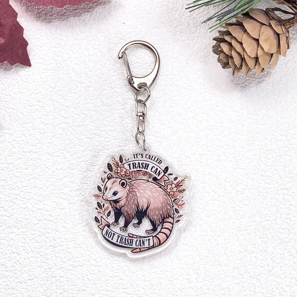 11 Stück Opossum Didelphidae Zitate Schlüsselanhänger Zubehör Acryl Niedliche Charms Anhänger für Tasche Lustiger Schlüsselhalter Rucksack Dekoration – Detail 4