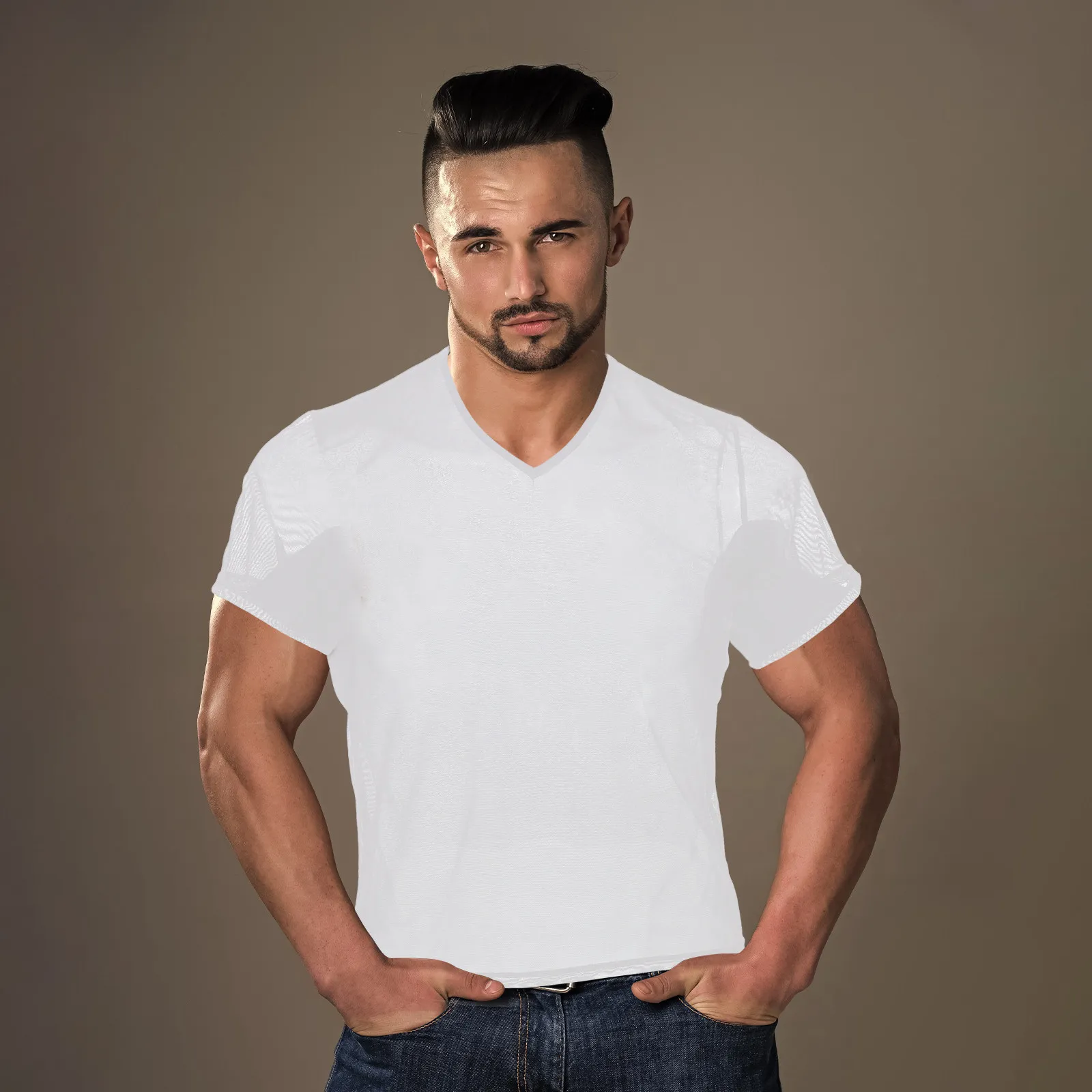 

Мужская футболка с коротким рукавом, влагоотводящая, дышащая, с абсорбирующими вставками, для активного образа жизни, сохраняет сухость.