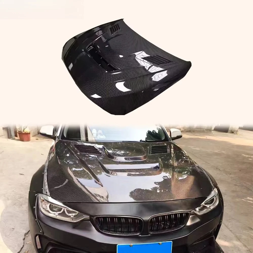 Peças do corpo do capô com ventilação frontal estilo VR de carbono para modelo da série 3 F30 12-19 4 portas Sedan 4 Series