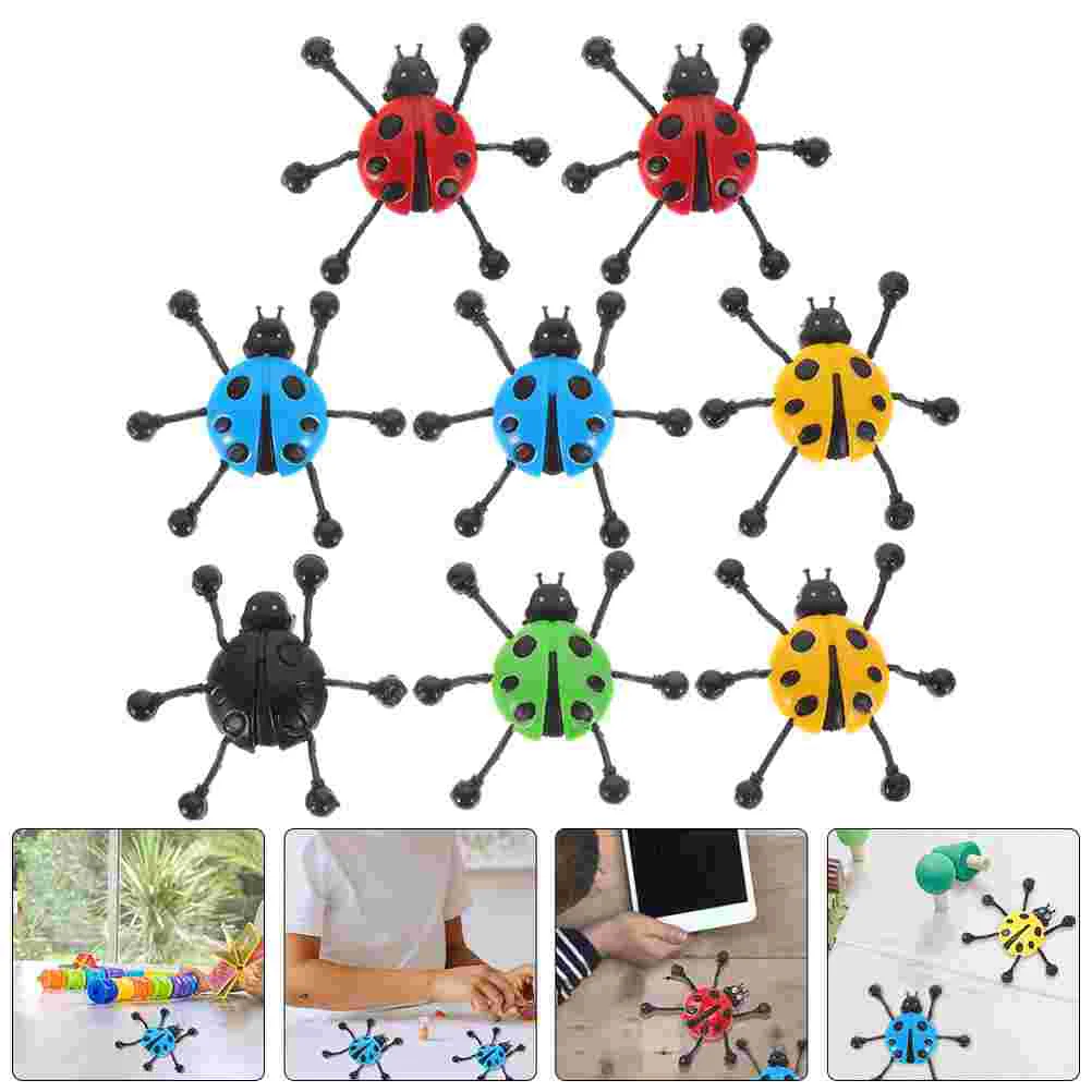 8 Pcs Household Climbing Wall Ladybug Toy Child Stretchy Toys for Kids Portable Sensory