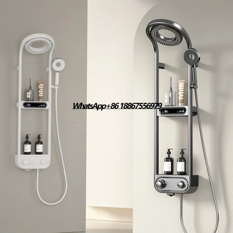 

TikTok Intelligent Digital Display LED Shower Set Pressurized Handheld Shower Head Temperature Control Shower Screen Storage