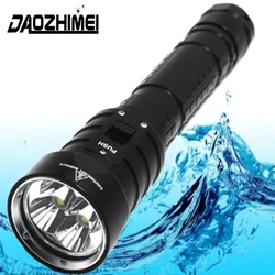 8000 Lumens DX4S LED Diving Flashlight 3-Mode Tactical Dive Torch 100m Underwater Waterproof Flash Light Camping Searchlight