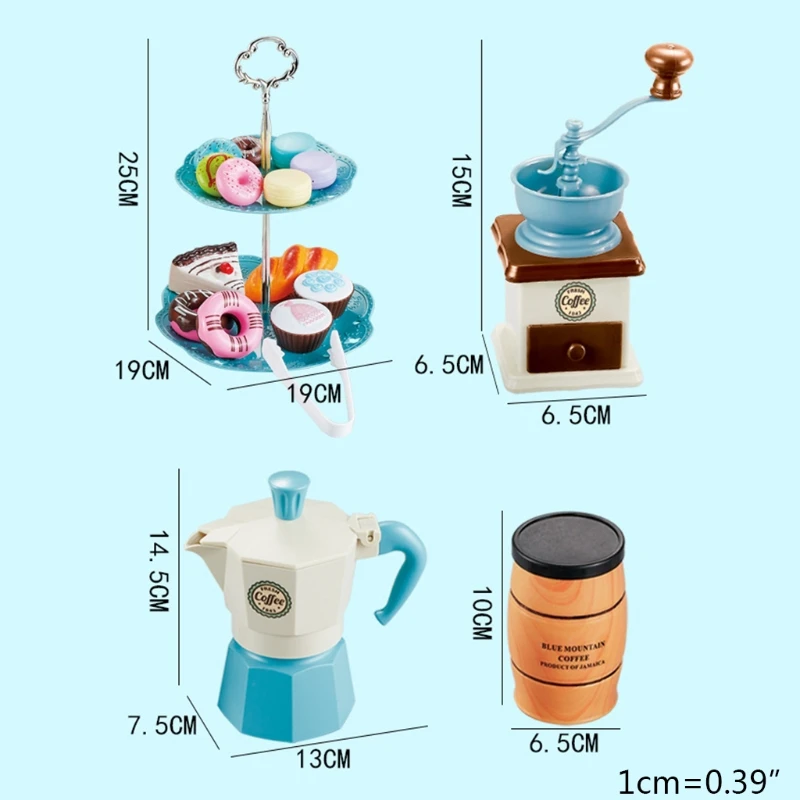 Brinquedo fingir para uso interno externo, sobremesa brinquedo, conjunto cafeteira, idade 3 4 5 6 7 8, conjunto chá