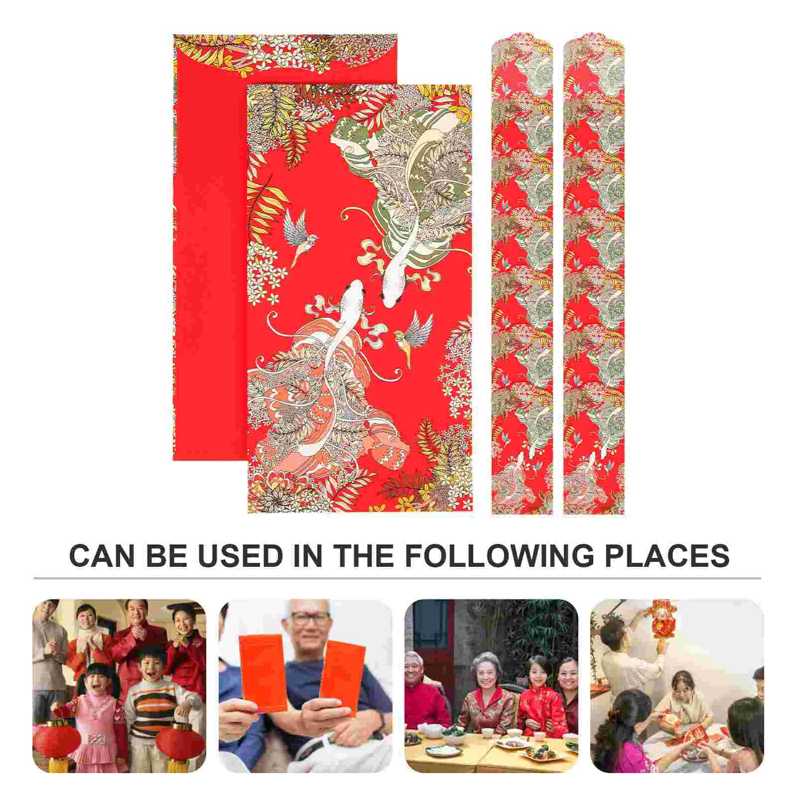 20 Pcs Wallet Japanese Pattern Red Envelope Packet Paper Red Envelopes Li Xi New Year Decorative Envelopes Party Gifts Supply