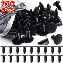 10/100pcs Auto Fastener 8mm Hole Nylon Clips For Car Fender Bumper Shield Retainer Plastic Rivet For Universal Automobile Snap