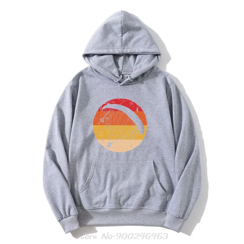 Fashion Retro Paragliding Hoodie For Men Hoody Leisure Paraglider Paramotor Parachute Pullover Sweatshirt Pure Cotton Gift