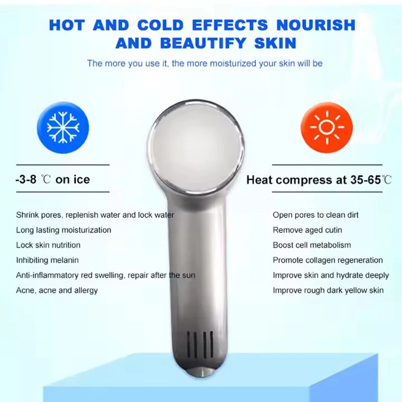 Home Cold & Hot Compress Device for Pore Tightening & Skin Vitality Cold & Hot Hammer Home Facial Massager Skin Lifting Machine