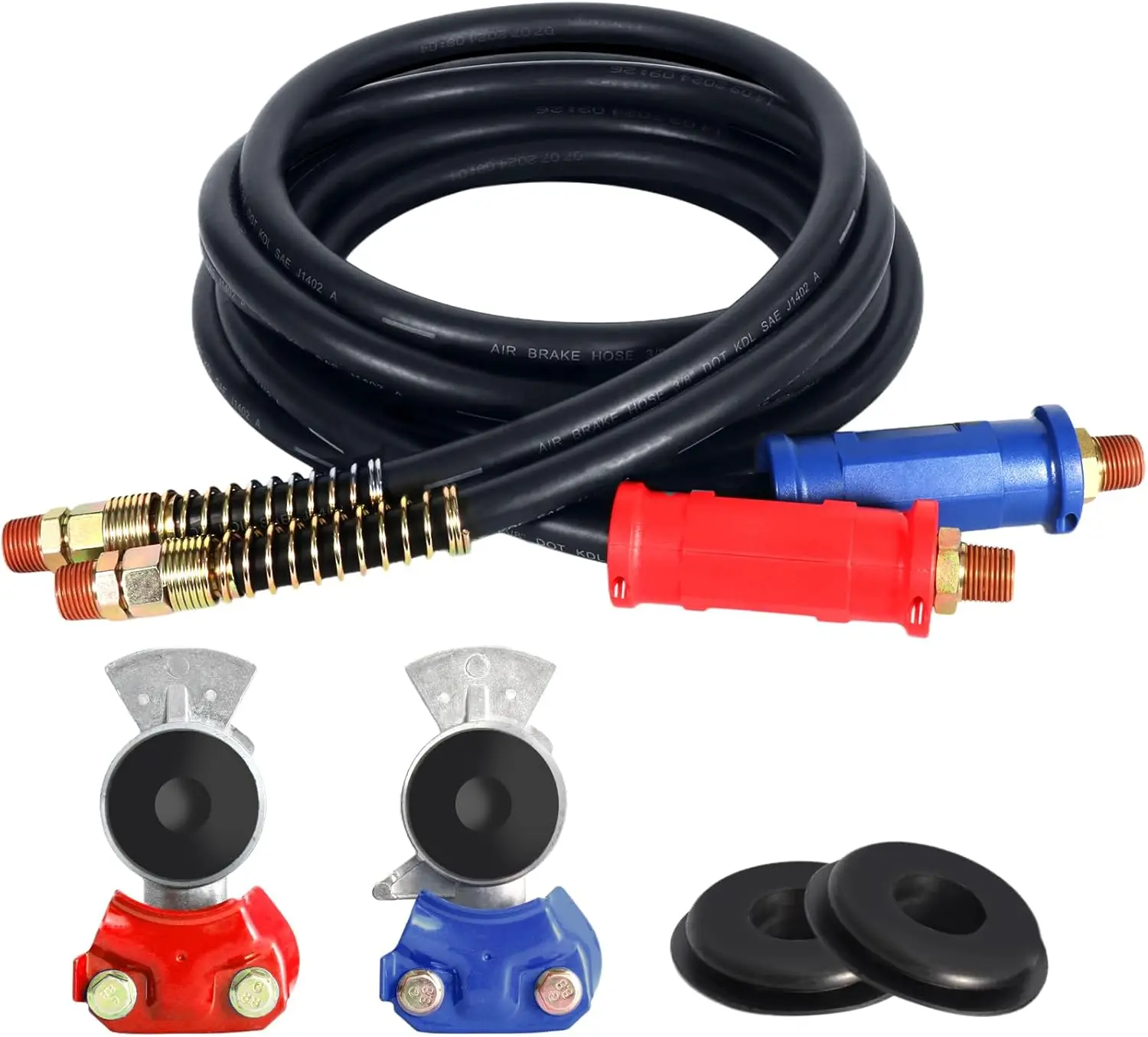 

Комплект пневматических линий для полуприцепов 12 футов с быстроразъемными соединениями и герметичными уплотнителями, совместимый с Freightliner Cascadia, незаменим для дальних перевозок