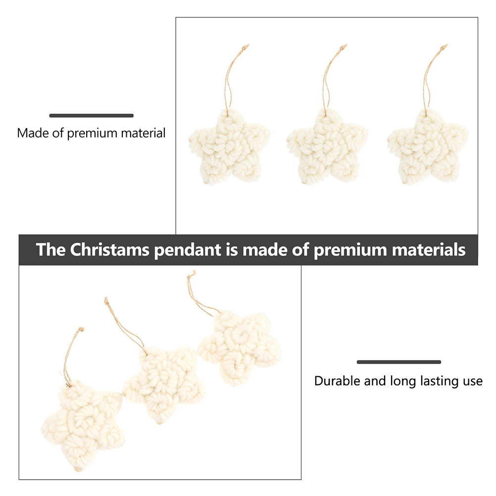

6pcs Wool Star Hanging Pendant Diy Craft Decor For Christmas Wedding Holiday Xmas Ornament Home Fireplace Window Display