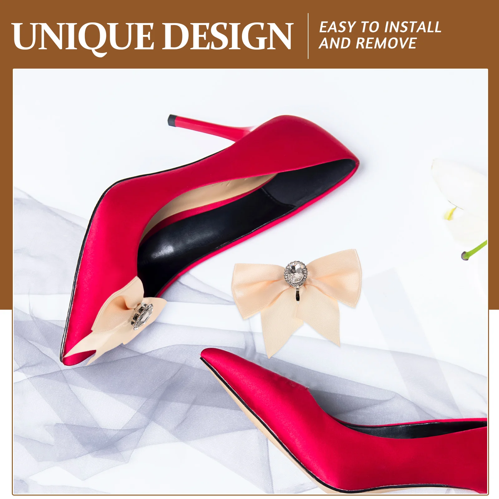 

Bowknot Flower Clips 1 Pair White S0077 Bridal Wedding Decorations Bow Shape Accessories for Heels Flats Shoe Embellishments
