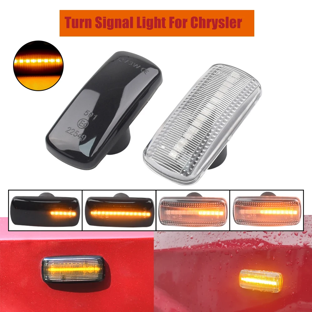 2Pcs Dynamic LED Side Marker Light Blinker Turn Signal Lamps Indicator For Jeep Patriot Compass Commander Liberty Grand Cherokee