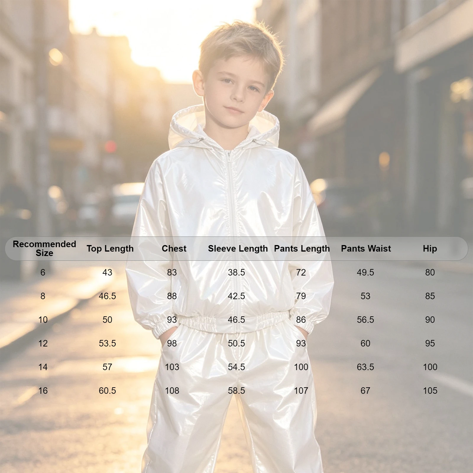 Kids Boys Girls Water Resistant Outfit Long Sleeve Drawstring Hooded Jacket Raincoat Jogger Pants for Hiking Fishing Cycling 6