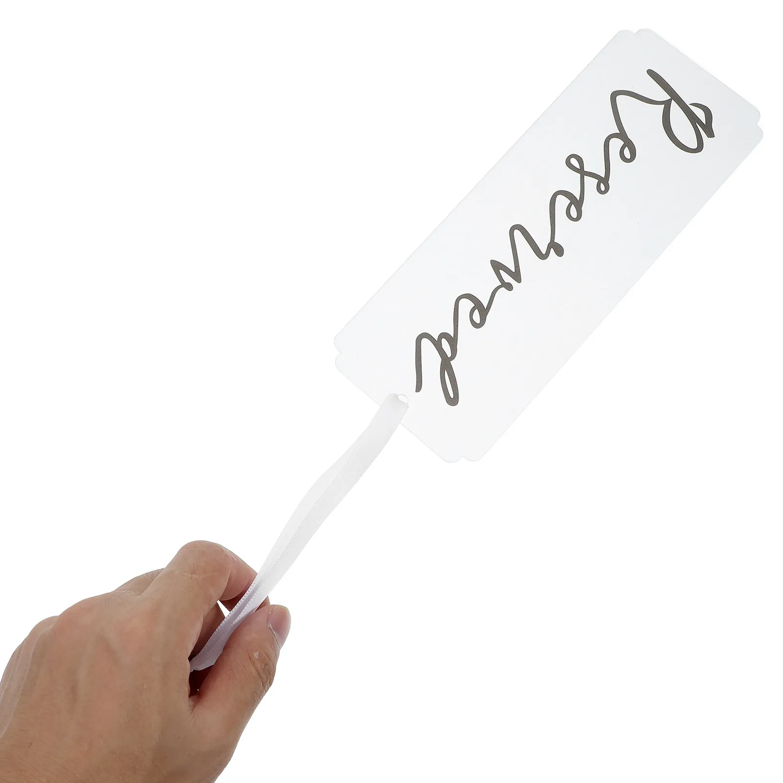 6Pcs Acrylic Reserved Table Signs Hanging Ribbon Clear Markings for Wedding Chairs Restaurant Office Seating Chart - view 3