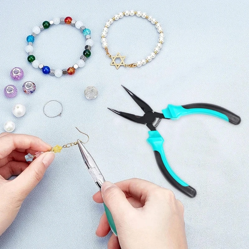 Curved Nose Plier Beadwork Pliers Tool Wire Cutter Needle Nose Metal Pliers Collection Tool for DIY Enthusiasts