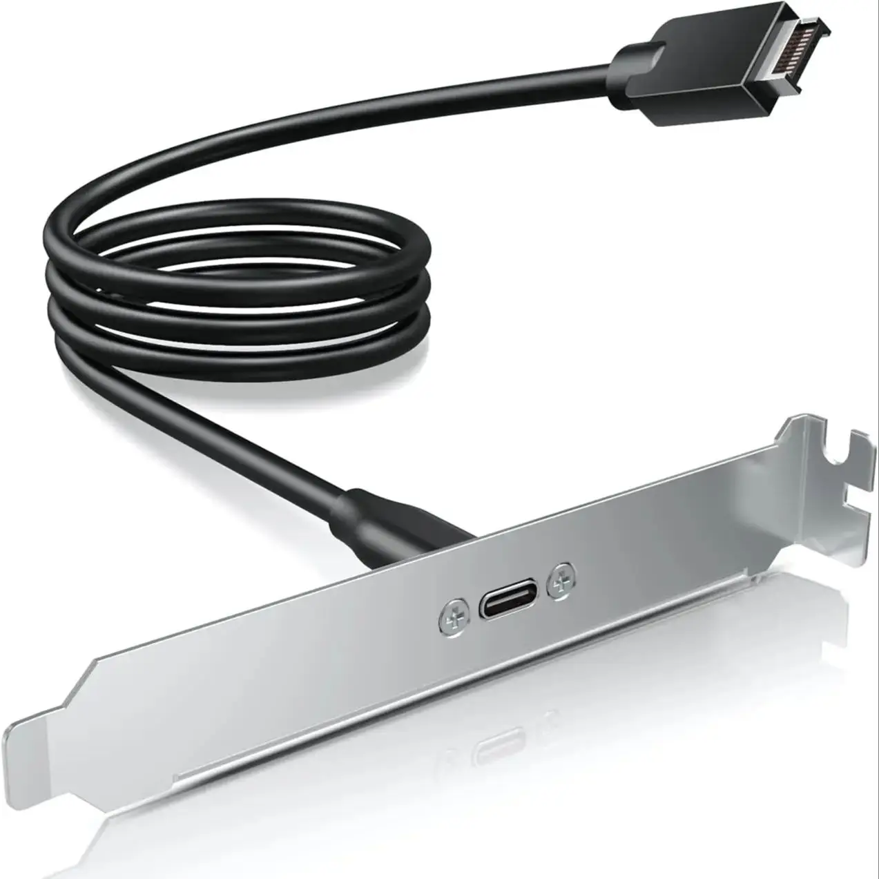 Adapter USB 3.2 20 Gb/s, przedłużacz złącza płyty głównej, złącze USB-C do USB 3.2 typu E Key-A 20-pin z uchwytem PCIe — zdjęcie produktu 7