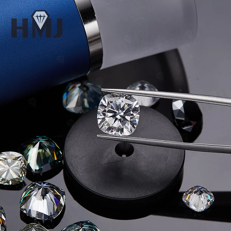 Großhandel Moissanit Lose Steine Kissenförmiger Schliff Superweiß Primärfarbe VVS1 Klarheit DIY Ring Halskette Ohrringe Hauptmaterialien – Detail 13
