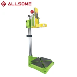 ALLSOME 60MM Trip Drill Stand Press Mini Electric Drill Carrier Metal Bracket 90 Degree Rotating Fixed Frame Workbench Clamp