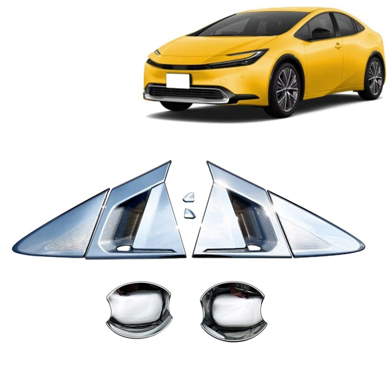 

Car Side Door Handle Bowl Cover Trim (Front Door+Rear Door) Silver For Toyota Prius 60 Series 2023 Accessories