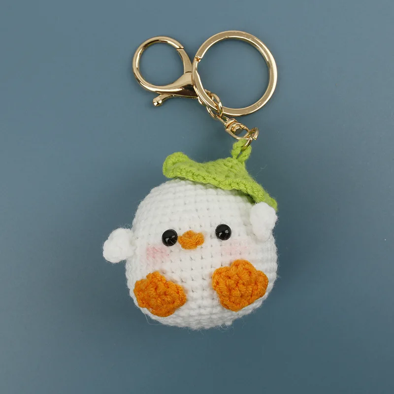 Cute Chick Crochet Keychains Cartoon Duck Knitting Doll Keychain For Bag Pendant Crochet Animal Doll Gifts Custom Accessories view 3