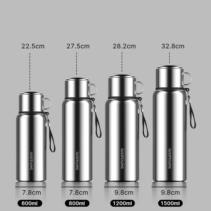 Stainless Steel Thermos Vacuum Hot Water Flask Large Capacity Smart Thermos Water Bottle Temperature Display Insulated Mug Cup