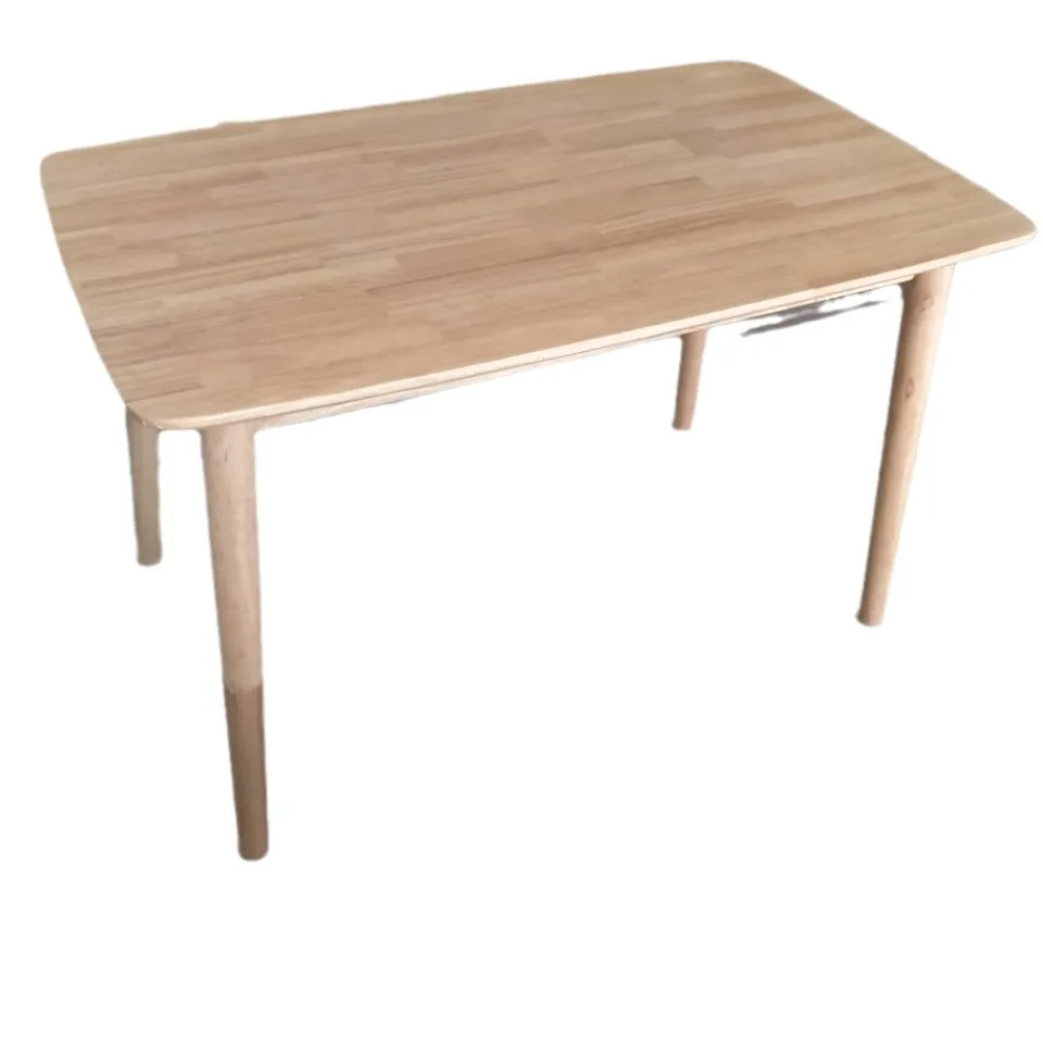 

Nordic, dining table, household, small apartment, all solid wood, furniture, rubber wood, simple, log
