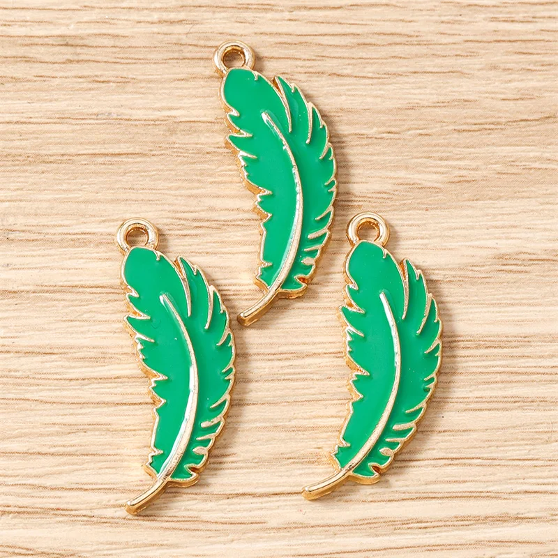 Tusember 20 Stück Emaille-Federanhänger für Handgemachten DIY-Schmuck und Bastelarbeiten – Detail 4