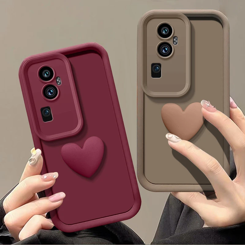 Love Heart Silicone Camera Lens Protective Case for OPPO Reno 10 Pro Plus Phone Cover