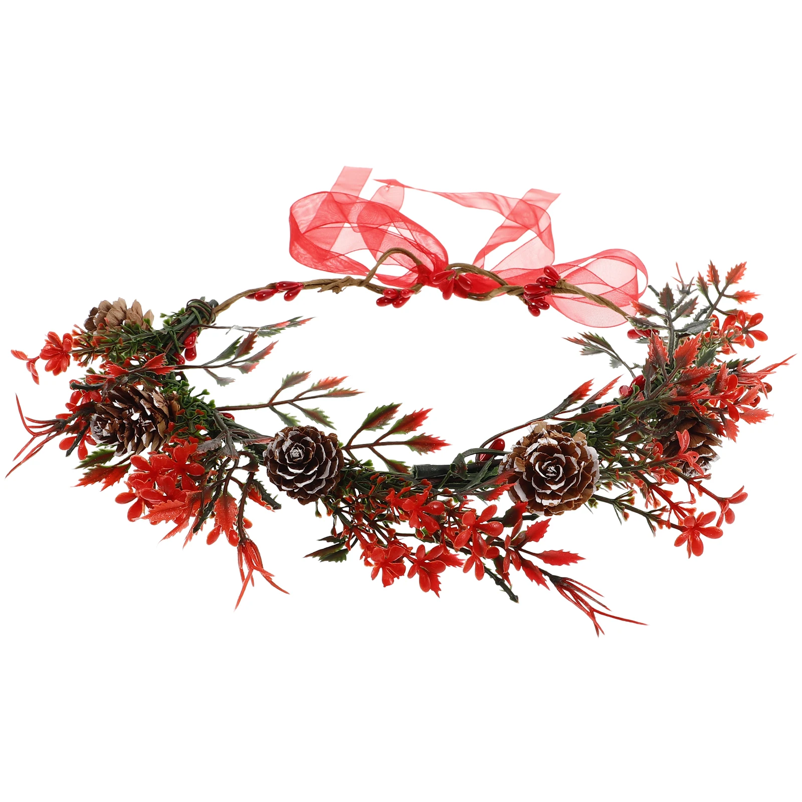 

Floral Headb Christmas Headpiece Women Red Bridal Crown Wreath Hairb s Party Accessories Wedding Photoshoot