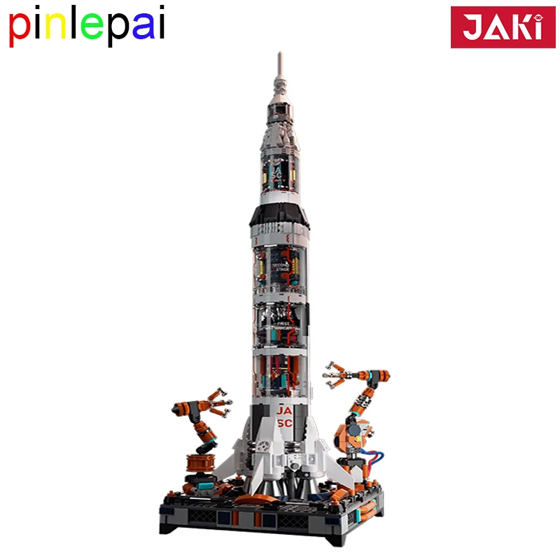 Pinlepai Jaki Star Plan Space Rocket Brick Building Blocks Launcher Bricks Shuttle Model Build Spaceshuttle Block Kit Child Toys